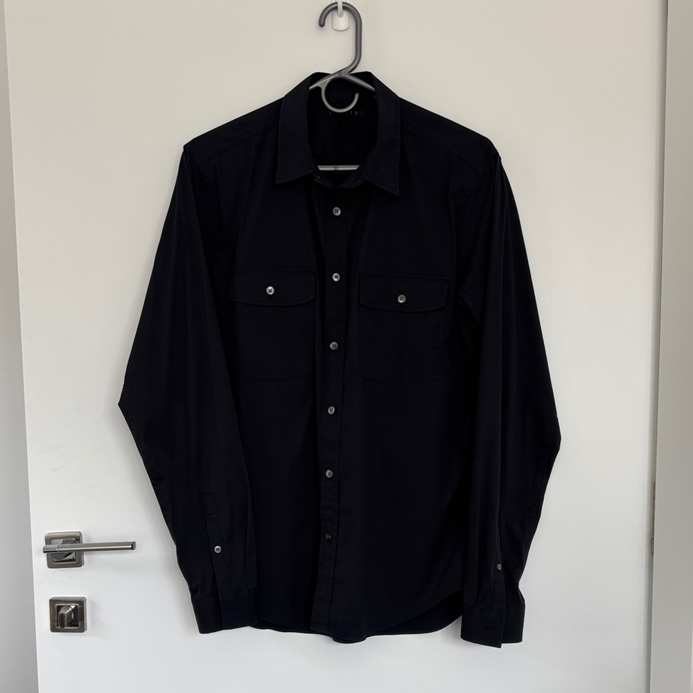 Theory Black Collared Shirt